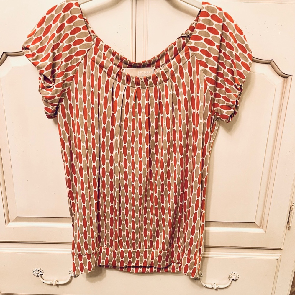 Michael Kors Orange and Tan Top